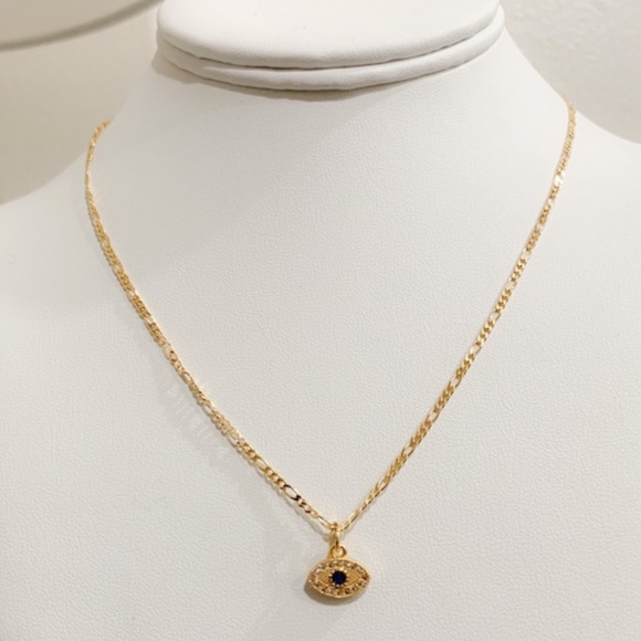 Dainty Evil Eye Necklace | 18k Gold Filled - Picture 3 of 9